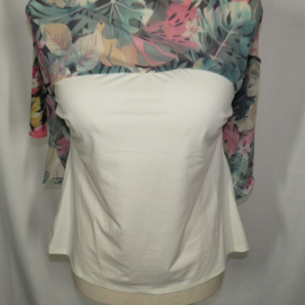 Coco Reef Floral Hawaiian Print Underwire Padded Tankini Swim Top Size 34C - Picture 4 of 6